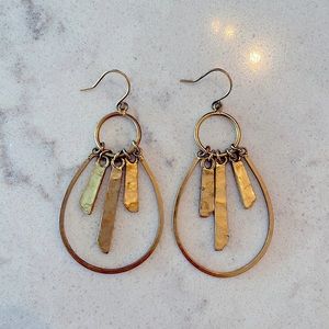 Kenneth Cole Hammered Brass Earrings